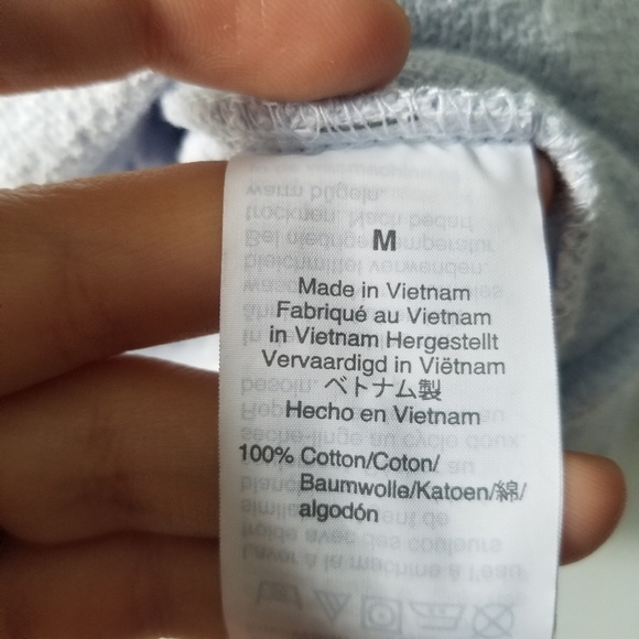 J Crew Faux Wrap Blue Top Textured Crepe Cotton - Picture 8 of 10